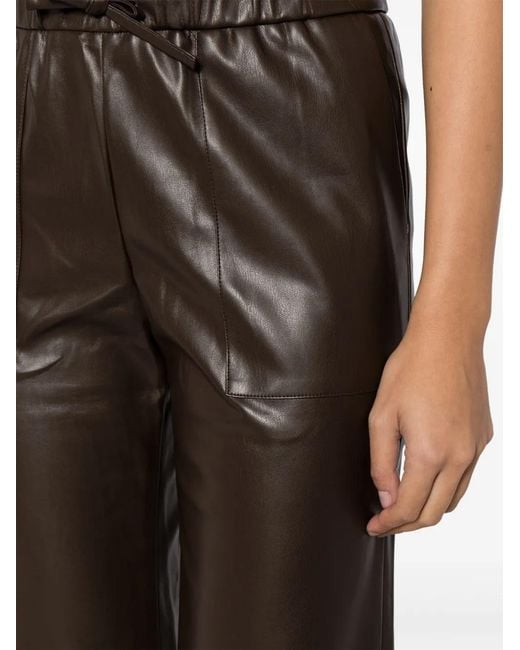 GOODIOUS Gray Cropped Faux Leather Trousers