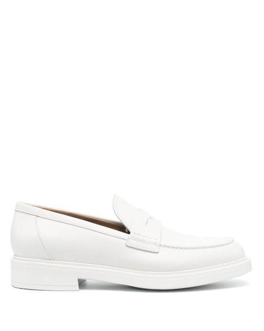 Gianvito Rossi Leather Penny Loafers in White for Men | Lyst