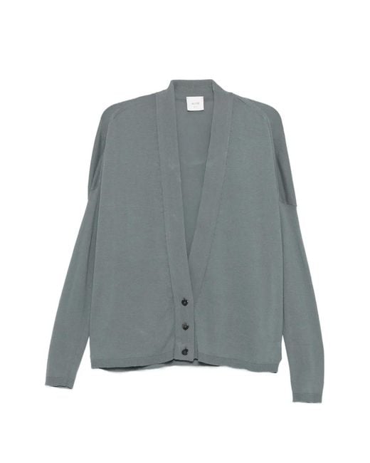 Alysi Gray Button V-Neck Cardigan