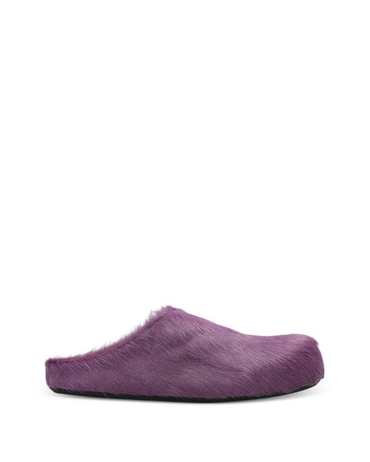 Marni Purple Brushed-Effect Mules