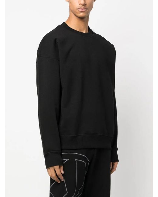 DIESEL Black Rob-Megoval Cotton Sweatshirt for men