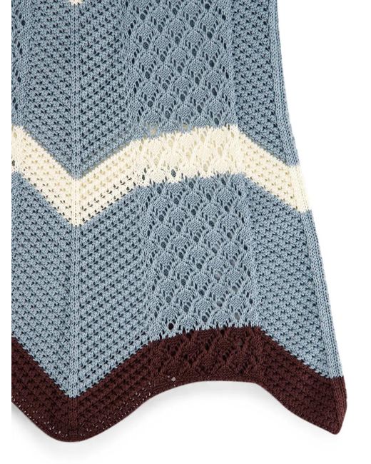 LaDoubleJ Blue Chevron Open-Knit Top