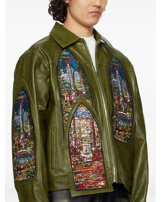 Who Decides War Green Eden Leather Jacket for men