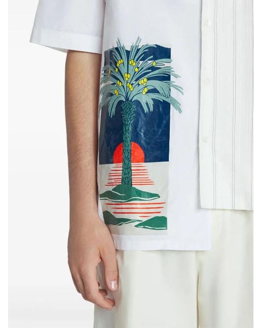 Lanvin White Asymmetric Shirt for men