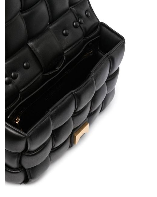 Bottega Veneta Black Padded Cassette Leather Shoulder Bag