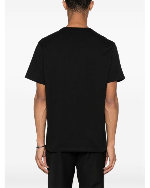 Alexander McQueen Black Varsity Branding T Shirt for men