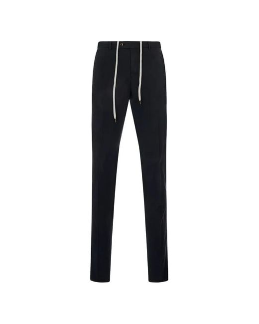 PT Torino Black Drawstring-Waistband Trousers for men
