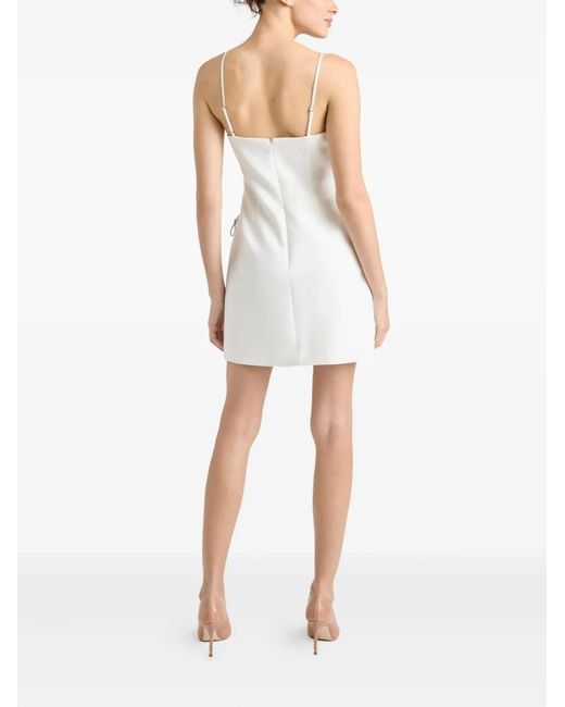 Cinq À Sept White Corded Rhinestone Bow Rella Dress