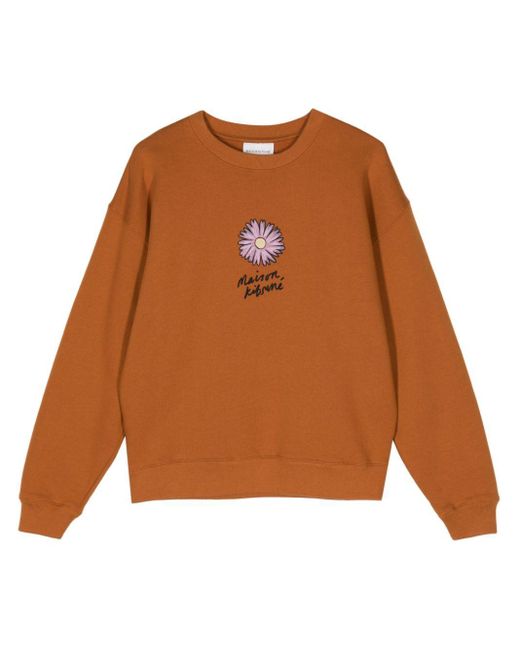 Maison Kitsuné Brown Floating Flower Sweatshirt
