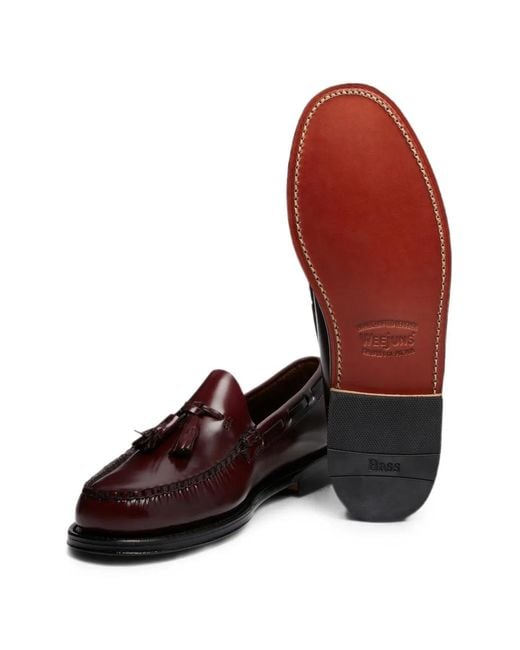 G.H.BASS Red Weejuns Larkin Tassel Loafers for men