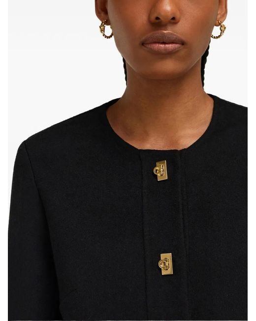 Ferragamo Black Wool And Cashmere Gancini Jacket