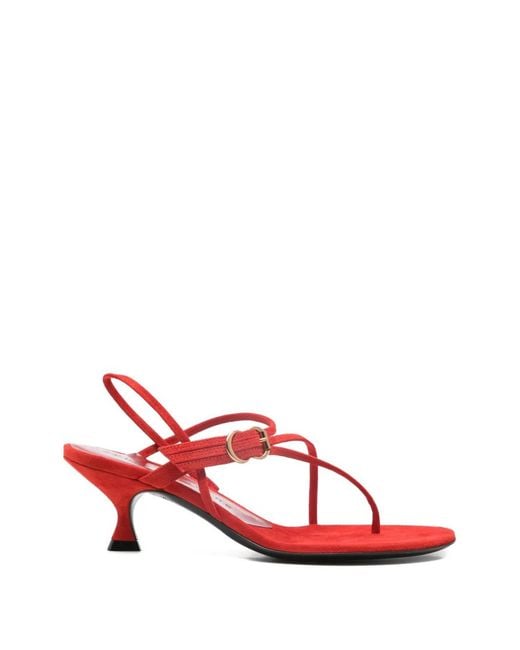 Herbert Levine Red Starry Eyed Buckle-Detail Heeled Sandals