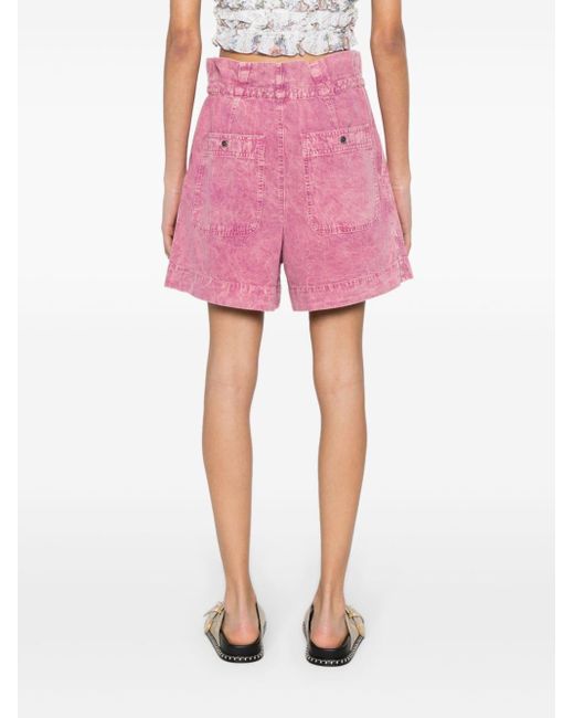 Shorts con vita raccolta di Isabel Marant in Pink