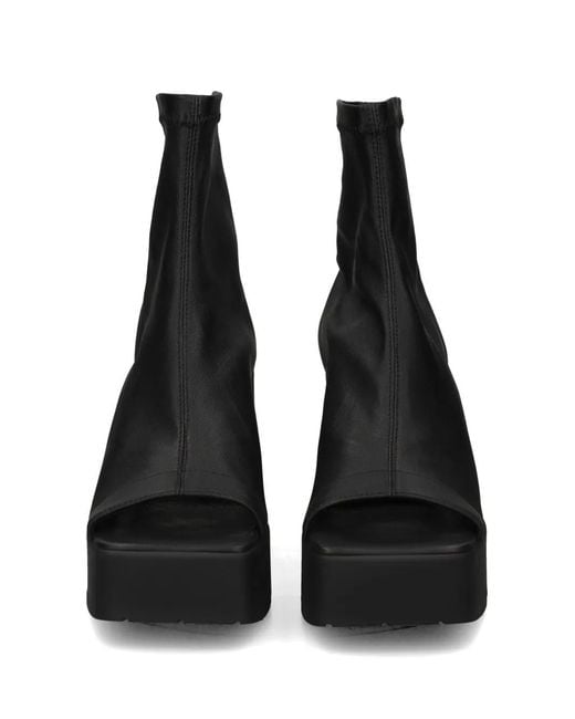 Vic Matié Black Cut-Out Wedge Sandals