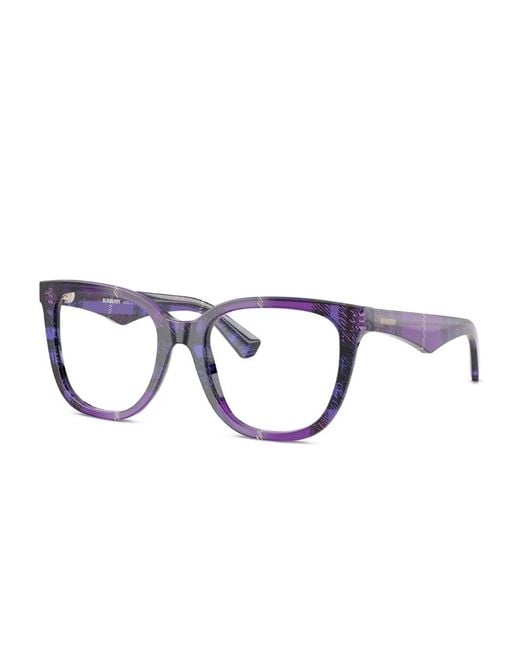 Burberry Purple Check-Pattern Glasses