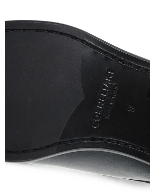 Corneliani Gray Leather Derby Shoes for men