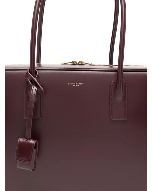 Saint Laurent Purple Logo-Print Tote Bag