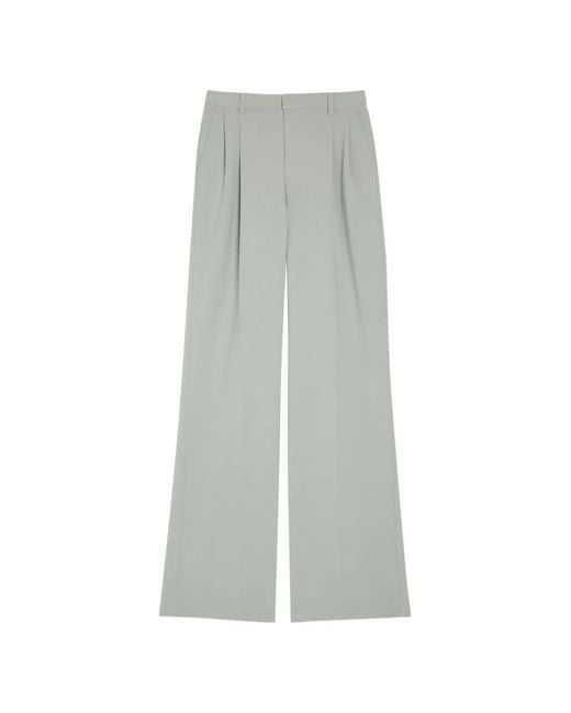 Huishan Zhang Gray Pleated Wide-Leg Trousers