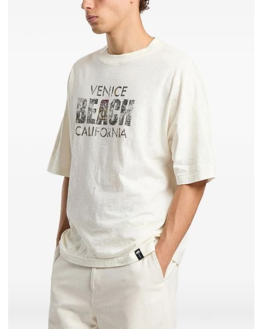 Palm Angels White Cali Vibes Loose Tee for men