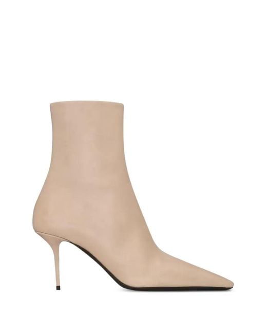 Saint Laurent White Ashley Booties