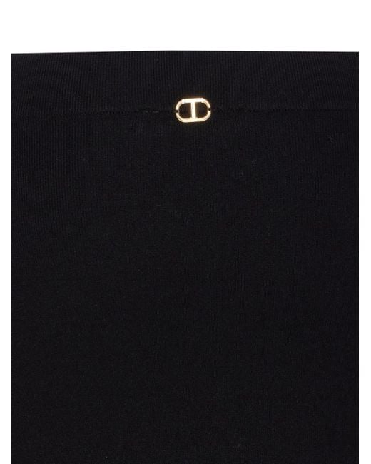 Falda elástica con ribete de encaje Twinset de color Black