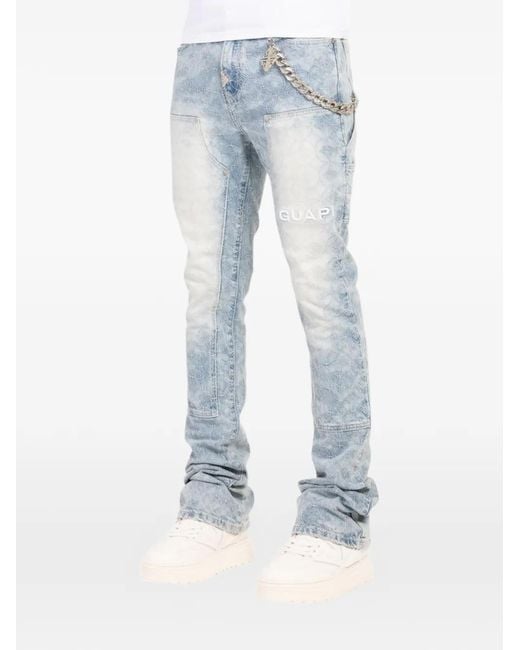 GUAPI Blue Sashiko Appliqué Jeans for men