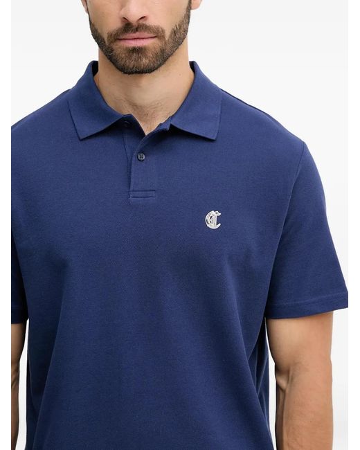Just Cavalli Blue Logo Polo Shirt for men