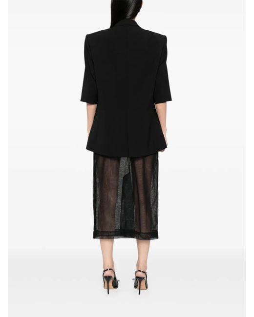ALAINPAUL Blazer Met Dubbele Rij Knopen En Cropped Mouwen in het Black