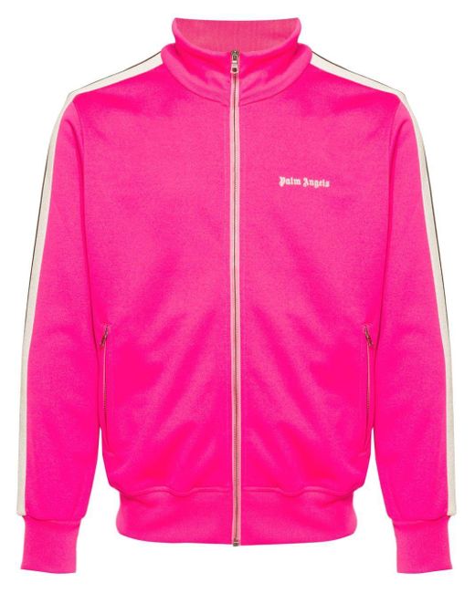 Palm Angels Pink Logo-embroidered Track Jacket for men