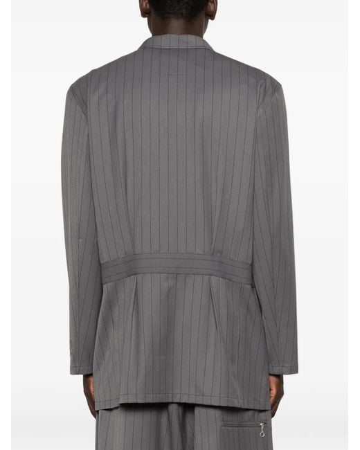 Abrigo A Rayas Diplomáticas Con Botones Y-3 de hombre de color Gray