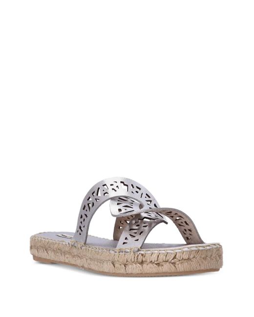 Karl Lagerfeld White Souk Interlock Espadrille Slides