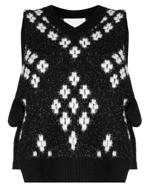 3.1 Phillip Lim Black Pullunder Mit Argyle-Muster