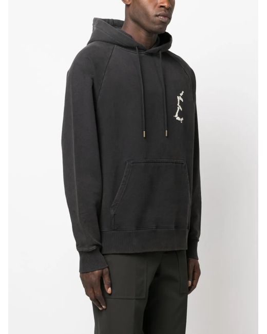 Etudes Studio Black Logo-Print Drawstring Hoodie for men