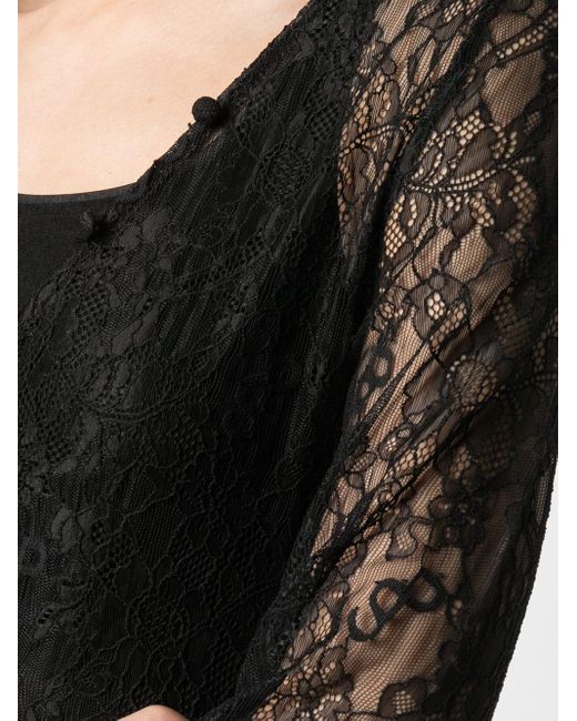 saks potts crush lace blouse レースブラウス Saks Potts Crush Lace Blouse in Black | Lyst