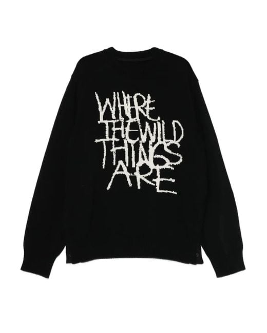 Sacai Pullover Mit Text-Print in Black für Herren