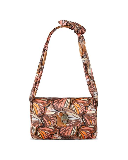 Kurt Geiger White Kensington Knot Butterfly-Print Shoulder Bag