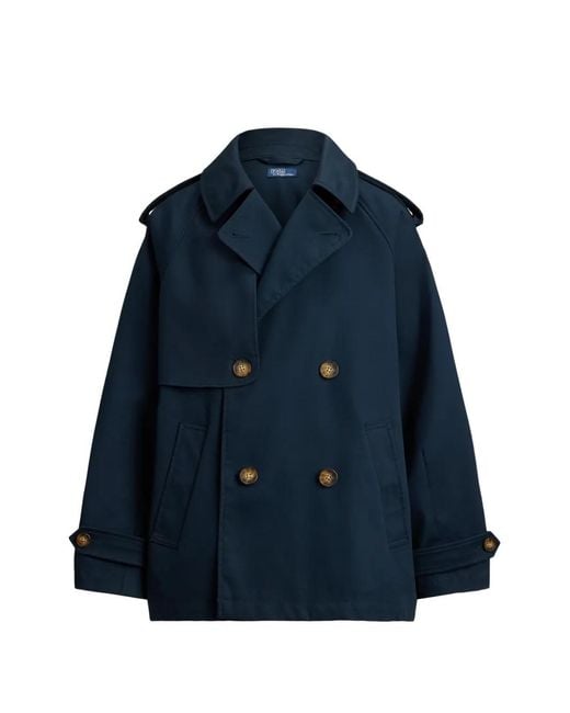Polo Ralph Lauren Blue Buttoned Cotton Twill Jacket
