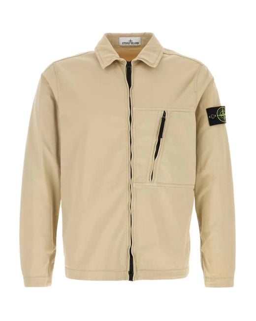 Stone Island Natural Zip-Fastening Pocket Jacket for men