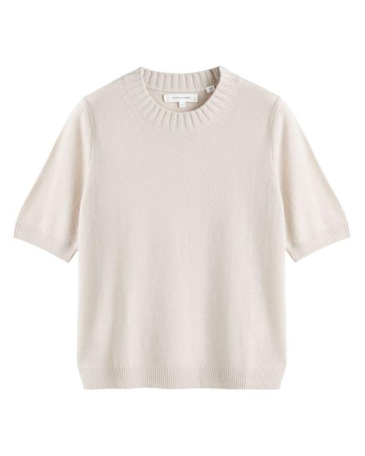 Chinti & Parker White Short-sleeve Knit Top