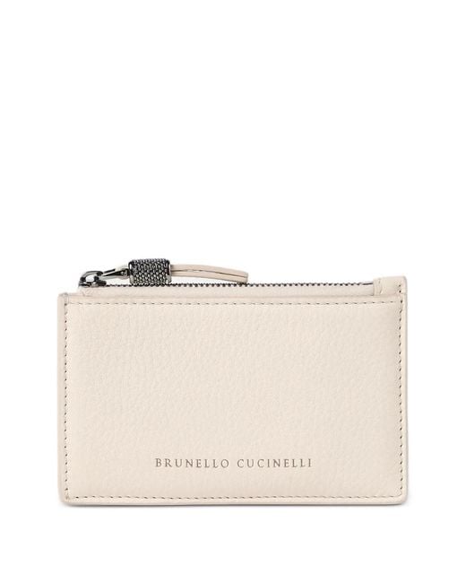 Brunello Cucinelli Natural Leather Credit Card Case