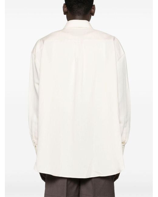 Camicia con colletto classico di Patrizia Pepe in White da Uomo