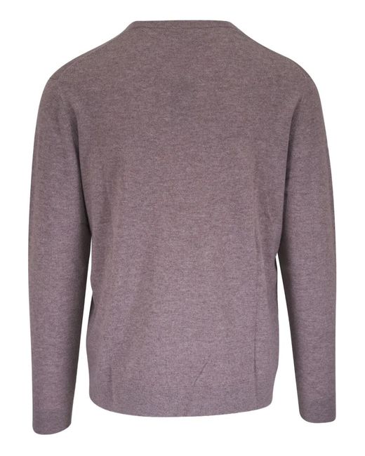 Kinross Cashmere Purple V-Neck Sweater for men