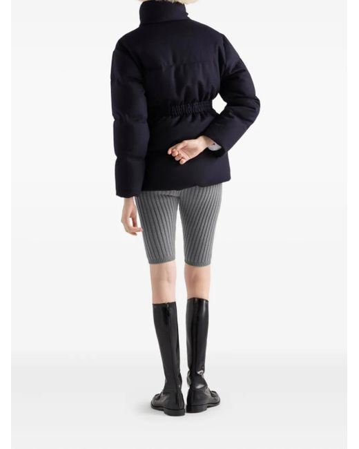 Prada Blue Belted Puffer Jacket