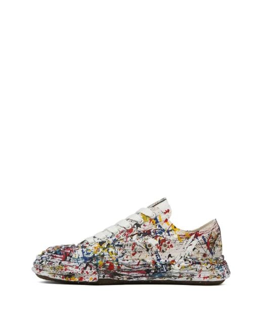 Maison Mihara Yasuhiro White Sneakers Mit Farbklecks-Print