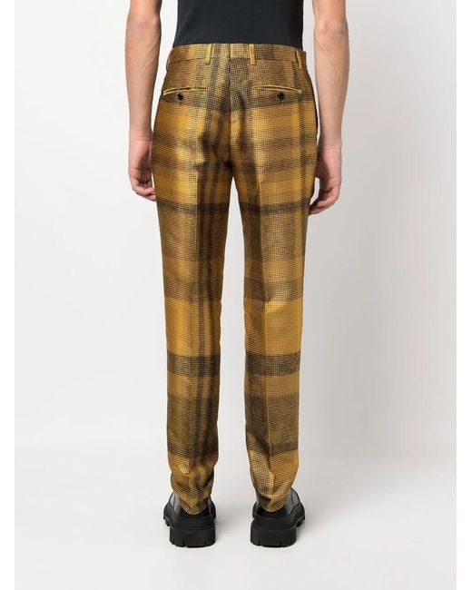 Moschino Natural Check-Pattern Tapered Trousers for men