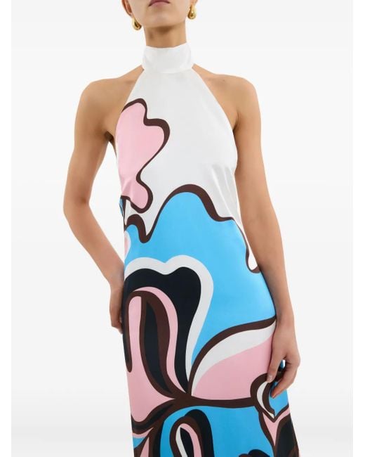 Rebecca Vallance Blue Halter Barbados Breeze Maxi Dress