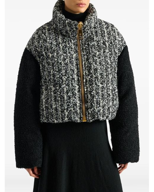 Balmain Black Padded Tweed Jacket