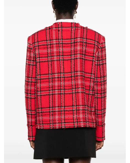 MSGM Red Check Tweed Jacket