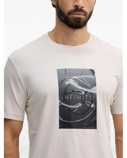 ARMANI EXCHANGE White Infinity Cotton T-Shirt for men