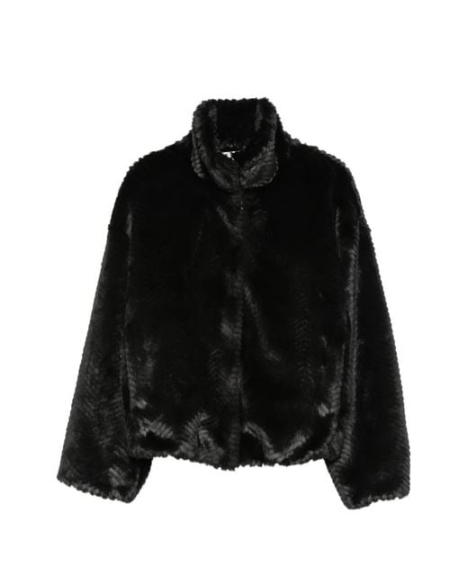 Forte_forte Black Chevron-Pattern Jacket